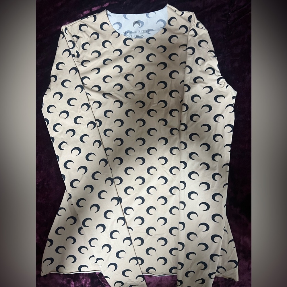 MARINE SERRE
Beige Second Skin Moon Long Sleeve T-Shirt